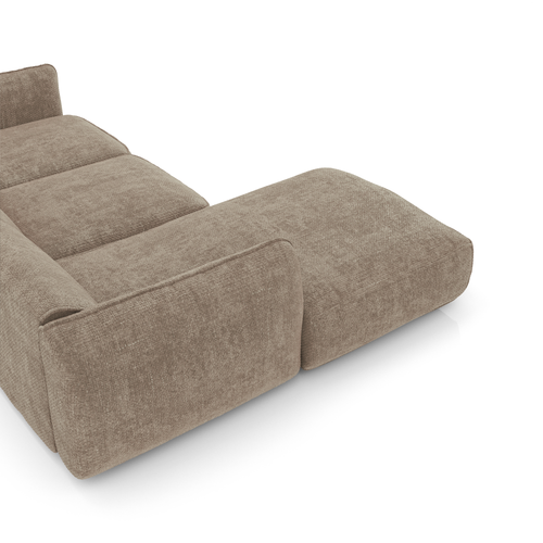 Sia Home - Hoekbanken links LIVIA - Fluweel weefsel - Mol - 272cm