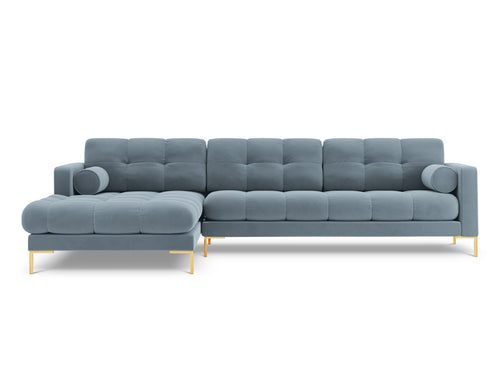 Cosmopolitan Design linker hoekbank Bali 5-zits, flueel, lichtblauw - 185x293x75cm