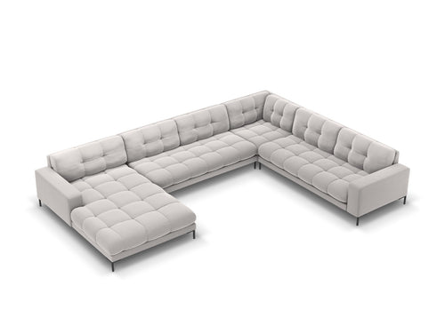 Cosmopolitan Design Panoramische hoekbank rechts Bali 7-zits, flueel, geld - 256x327x75cm