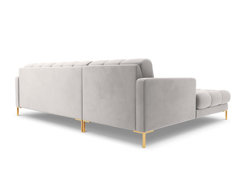 Cosmopolitan Design linker hoekbank Bali 5-zits, flueel, geld - 185x293x75cm