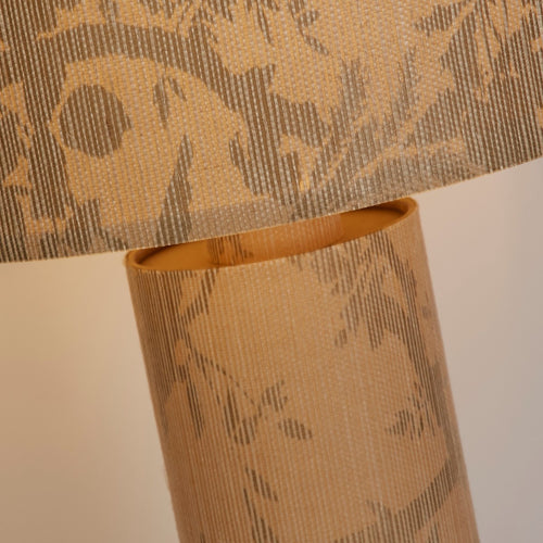 Searchlight Isla 1-lichts tafellamp, gerecycled papier en zwart metaal