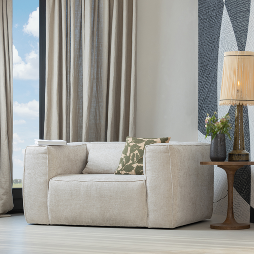 WOOOD fauteuil Bean - Grove Melange - Naturel - 74x146x98 - vtwonen shop