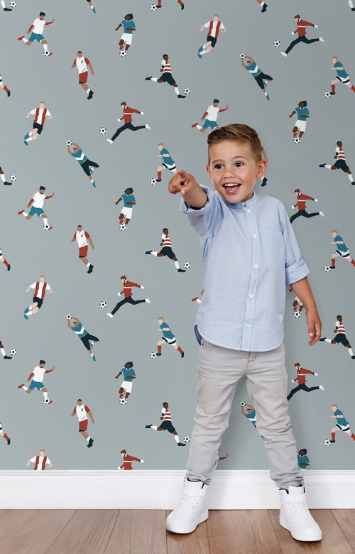 ESTAhome behang voetbalspelers lichtblauw - 50 x 900 cm - 131555 - vtwonen shop