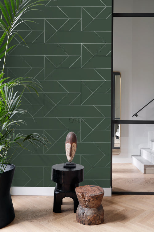 Origin Wallcoverings behang grafische lijnen groen - 0,53 x 10,05 m - 347728 - vtwonen shop