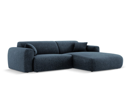 Cosmopolitan Design rechter hoekbank Nolio 4-zits, chenille, koningsblauw - 170x235x72cm
