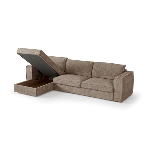 Premium Interiors - Hoekbank (links) MIKA - zacht aanvoelende geweven stof mol 292cm