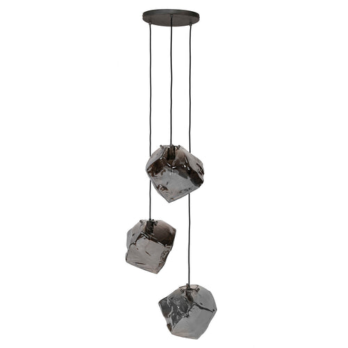 Giga Meubel Hanglamp Rock - Chrome - 3-Lichts - 50x50x150cm - vtwonen shop