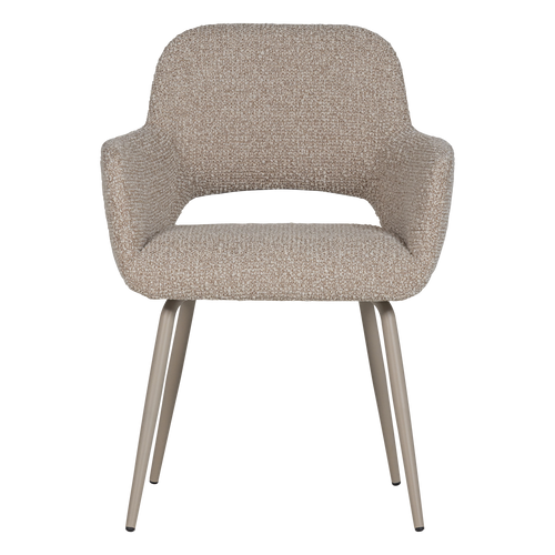 WOOOD eetkamerstoel Jenny - Bouclé - Zand Melange - Set Van 2 - 80x58x58