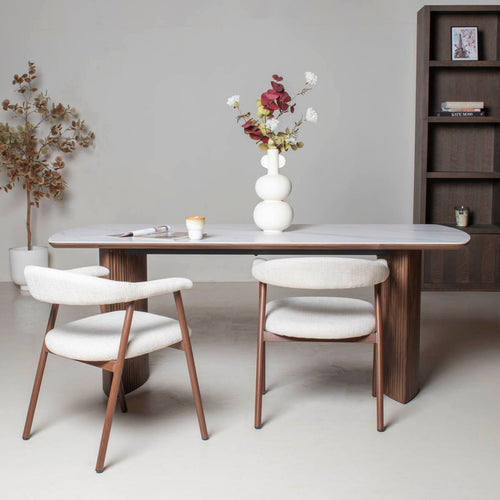 DÉJA Living Eettafel Chela - Rechthoek Walnoot Keramisch - 200x90x75cm