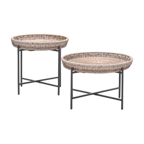 Garden Impressions bijzettafels Nigori natural rotan - 2-delig - vtwonen shop