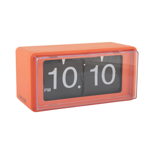 Karlsson wandklok Retro Boxed Flip - oranje - 20x10x10cm
