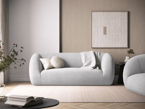 Cosmopolitan Design Bank Essen 2-zits, boucle, lichtgrijs - 95x210x86cm