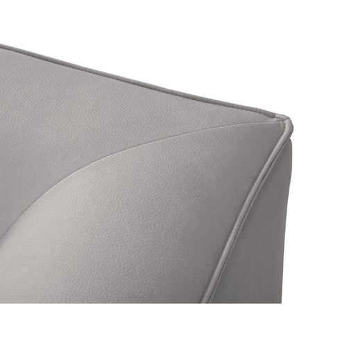 Cosmopolitan Design - Modulaire hoekbank rechts Siena 5-zits, imitatieleer lichtgrijs - 180x366x69cm