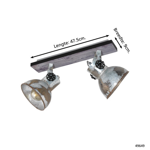 EGLO wandlamp Barnstaple - e27 - bruin-patina/zwart/oud-zink-look - vtwonen shop