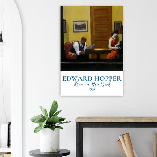 Artfulprints  Edward Hopper - Room in New York   poster 70x100 cm - vtwonen shop