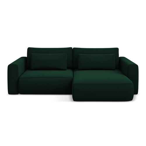 LaMiaSofa hoekbank rechts Perugia - velours - flessengroen - 240x149x82