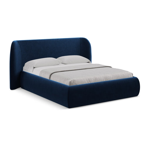 LaMiaSofa Bed met opbergruimte Trieste - velours - koningsblauw - 230x215x110