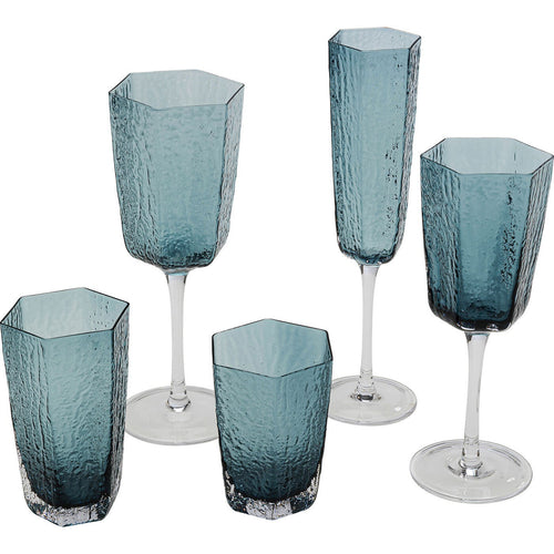 Kare Design Champagneglazen Cascata blauw (6/Set) - vtwonen shop