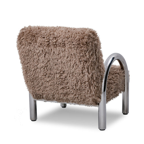 DÉJA Living Fauteuil Mandal - Taupe/Chrome - 72x91x82cm - vtwonen shop