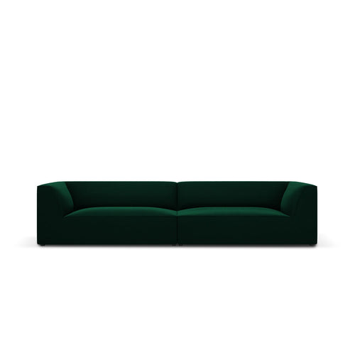 Cosmopolitan Design - Bank Siena 4-zits, flueel flessengroen - 93x302x69cm