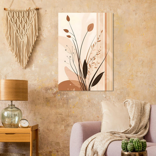 Artfulprints Poster met Lijst Boho – Warm bouquet   - 70x100 cm - Bruin