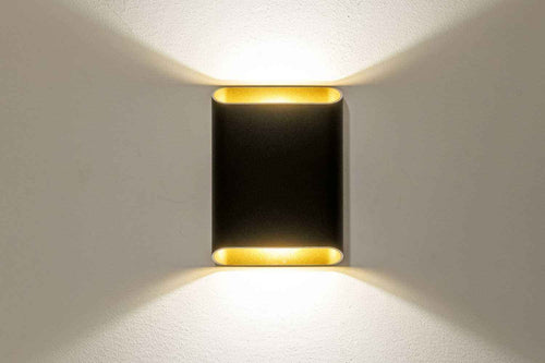 Artdelight wandlamp Diaz - 2 lichts - 4  x 20   cm - zwart goud