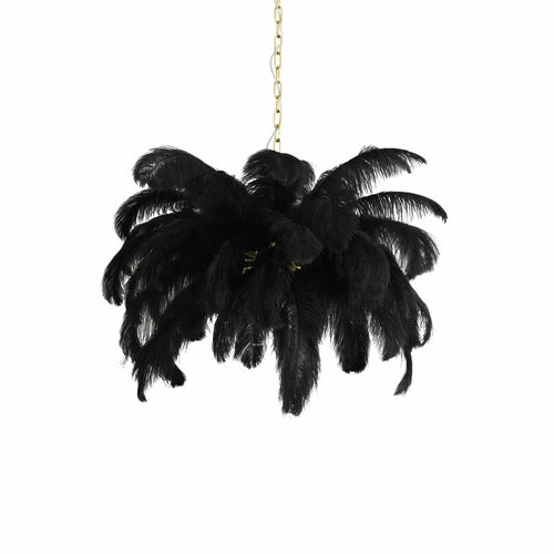 Light & Living hanglamp Feather - zwart - Ø80cm - vtwonen shop