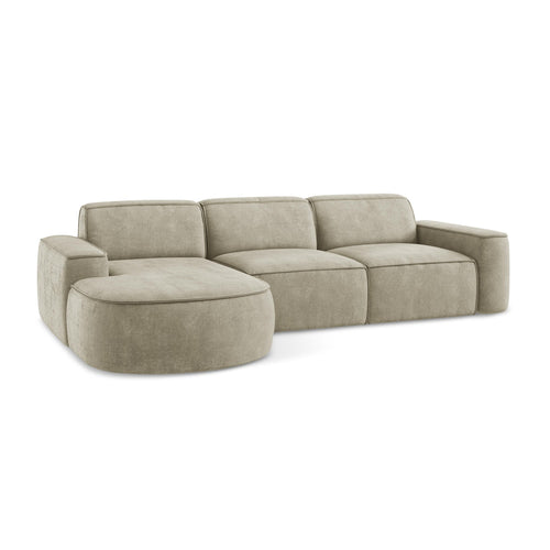 LaMiaSofa hoekbank links Melissa - chenille stof - beige - 284x166x70