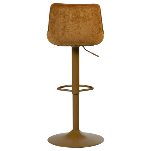 WOOOD barstoel in hoogte verstelbaar Marten - Chenille - Karamelbruin - 110x45x50