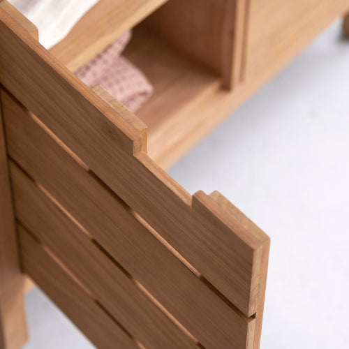 Tikamoon Massief teakhouten badmeubel 80 cm - Naturel - vtwonen shop