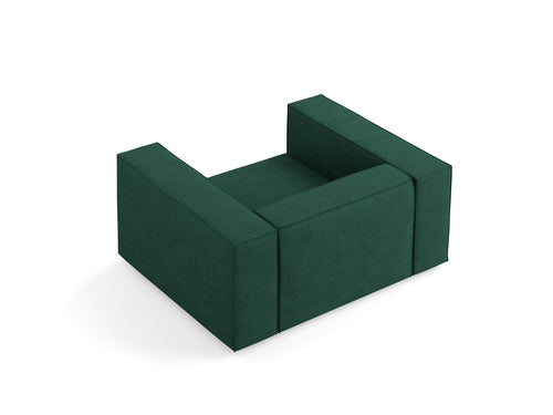 Cosmopolitan Design Fauteuil Arendal chenille met ribbeleffect, flessengroen - 102x124x70cm