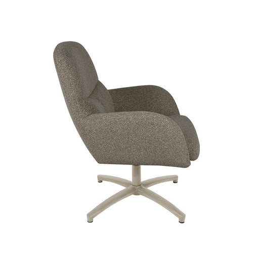 LABEL51 Fauteuil Chill Zone - Grijs/Taupe Bouclé - Draaibaar