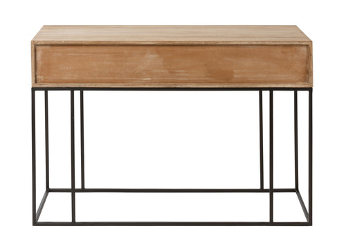 J-Line console 3 Laden Geweven Riet - mangohout - naturel - vtwonen shop