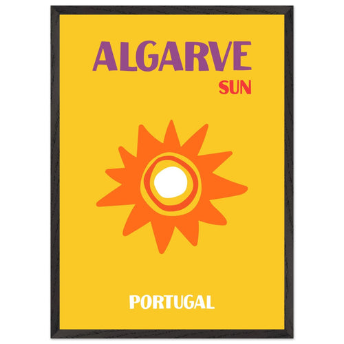 Artfulprints Poster met Lijst Portugal - Algarve   - 50x70 cm - Geel
