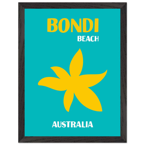 Artfulprints Poster met Lijst Australië - Bondi Beach   - 30x40 cm - Turquoise