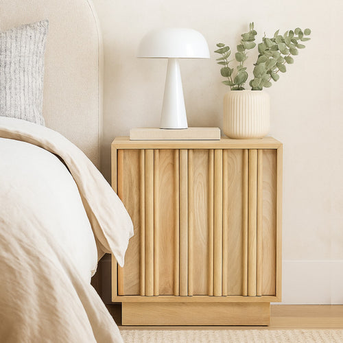 Giga Meubel Nachtkastje Nika - Mangohout - Naturel - 50x40x55cm - vtwonen shop