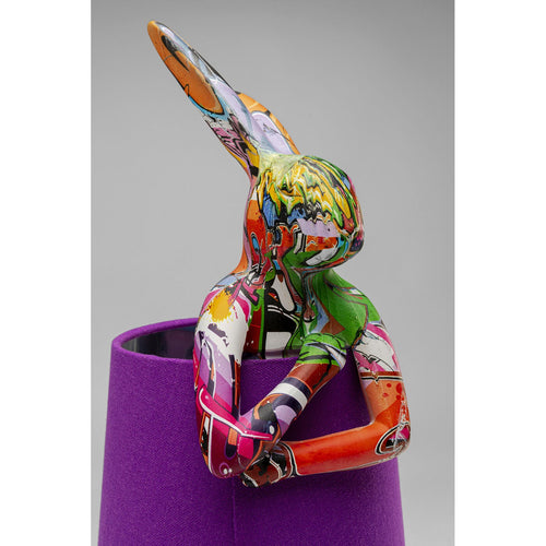 Kare Design tafellamp Animal - konijn - 50cm - graffiti en paars