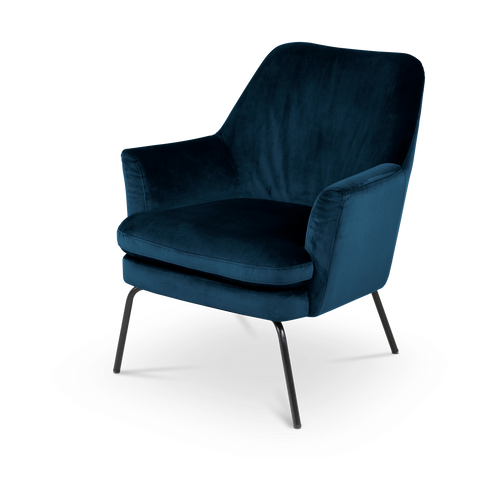 Lisomme Jez velvet fauteuil donkerblauw - vtwonen shop