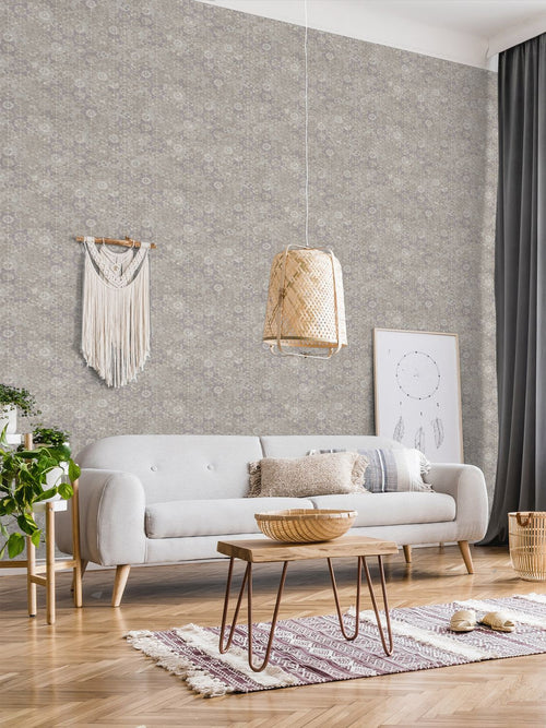 Livingwalls behang tegelmotief beige en grijs - 53 cm x 10.05 m - AS-373912 - vtwonen shop