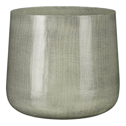 Mica Decorations Benson Bloempot - H24 x Ø26 cm - Metaal - Lichtgrijs