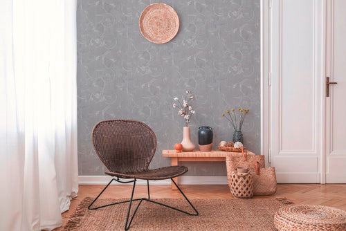 Livingwalls behang 3D-motief grijs en zilver - 53 cm x 10.05 m - AS-379002