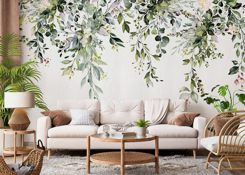 Sanders & Sanders fotobehang bladeren wit en groen - 375 x 270 cm - 601434