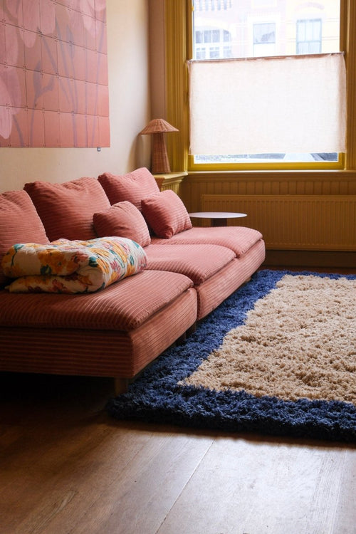 Interieur05 vloerkleed Pilo - hoogpolig - beige/blauw - 200 x 290 cm - vtwonen shop