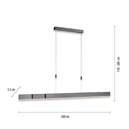 Neuhaus PURE hanglamp e-Slide - 3 lichts - 200  x 200   cm - antraciet - vtwonen shop