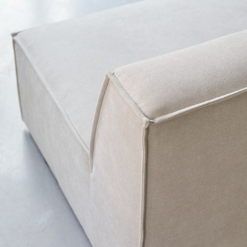 Tikamoon Afgeronde modulaire 2-zitsbank in beige stof - Beige