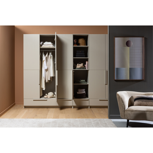 WOOOD loungefauteuil links Sara - Velvet - Khaki - 71x112x81 - vtwonen shop