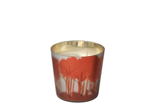 J-Line geurkaars Noa Bos - rood/goud - small - 50U