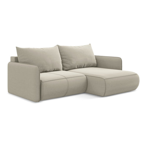 LaMiaSofa hoekbank rechts Palermo - velours - parel - 207x148x86