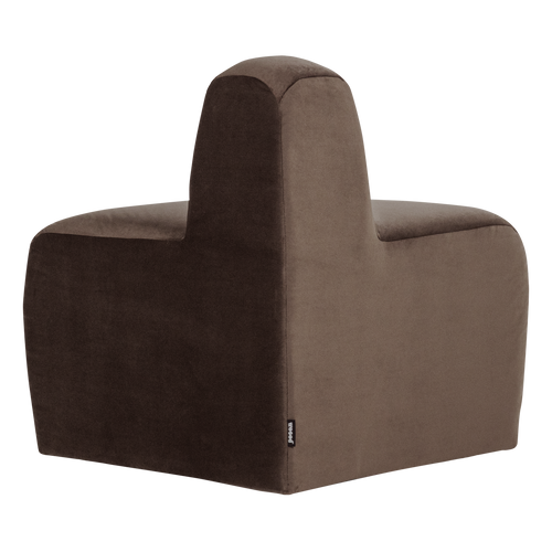 WOOOD eetbank hoek rond rugleuning Mojo Base - Velvet - Bruin - 83x76x76