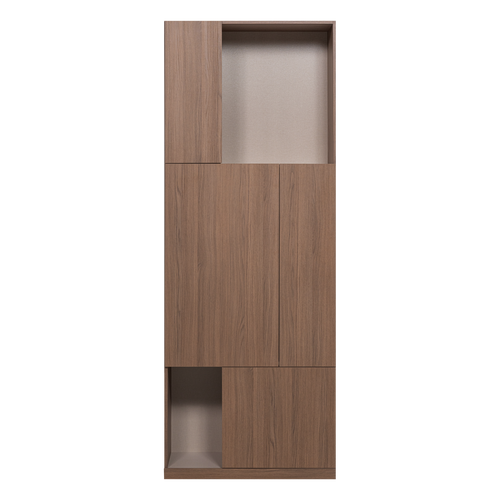 WOOOD opbergkast 80 cm Build - Walnoot Fineer - Bruin - 215x80x41